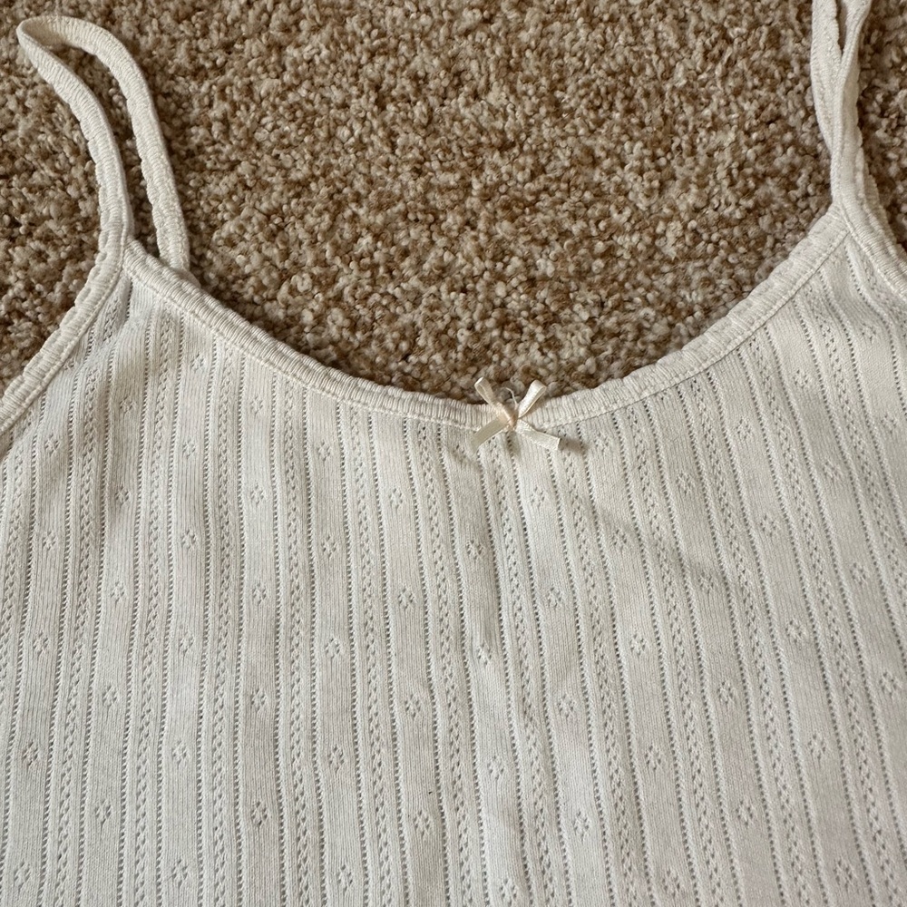 Rare Brandy Melville Japan Pointelle Cami (100% cotton) - Picture 2 of 4